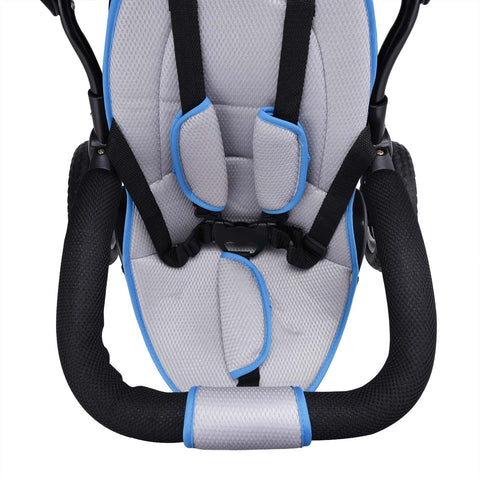 Rootz Kinderdreirad – Kinderwagen – Dreirad – multifunktional – faltbares Sonnendach – modern – Blau