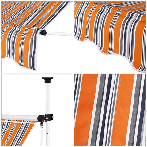 Rootz Station Awning - Sunshade - Steel/Polyester - Sun protection - Hand crank - 180 x 350 cm