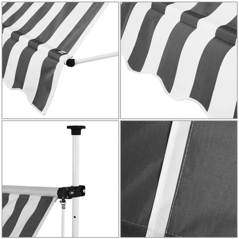 Rootz Station Awning - Sunshade - Steel/Polyester - Sun protection - Hand crank - 180 x 350 cm