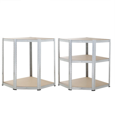 Rootz Eckregal – Regaleinheit – verzinkter Stahl – MDF – 180 x 70 x 40 cm