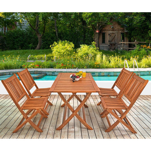 Rootz Light Seating Set - Garden - Terrace - Seating Group - Acacia Wood - 5 Pieces