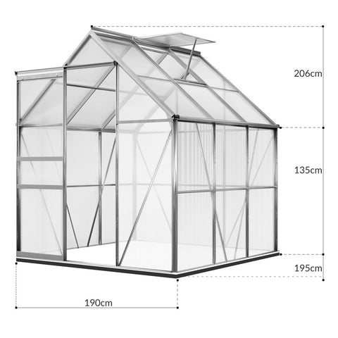 Rootz Garden Greenhouse - Greenhouse - Whiteh Foundation - Garden - Aluminum - 195 x 195 x 190 cm