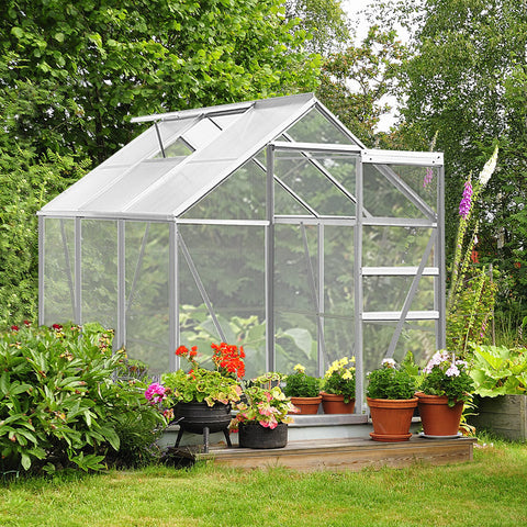 Rootz Garden Greenhouse - Greenhouse - Whiteh Skylight - Garden - Aluminum - 195 x 195 x 190 cm