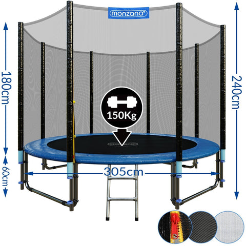 Rootz Trampoline - Whiteh Safety Net - Outdoor - Outdoor Toys - Ø 305 cm
