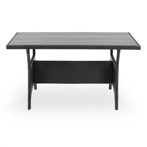 Rootz Loungeset - Wit WPC tafelblad - Tuin - Terras - Hoeklounge - Tuinmeubelen - Poly rotan