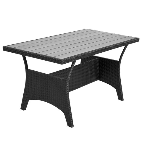 Rootz Loungeset - Wit WPC tafelblad - Tuin - Terras - Hoeklounge - Tuinmeubelen - Poly rotan