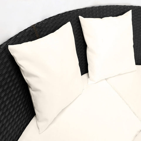 Rootz Sun Island - Lounge Set - Whiteh Sun Canopy - Garden - Terrace - Garden Furniture - Polyrattan - Ø 185 cm