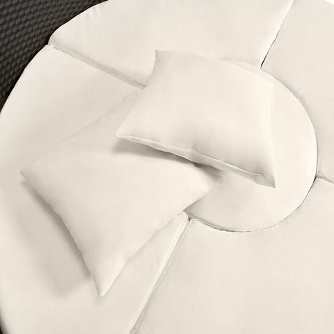 Rootz Sun Island - Lounge Set - Whiteh Sun Canopy - Garden - Terrace - Garden Furniture - Polyrattan - Ø 185 cm