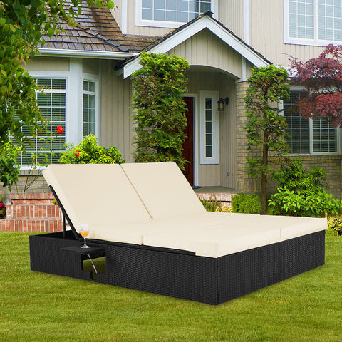 Rootz Liege - Garten - Terrasse - Gartenmöbel - Modern - Poly Rattan - 196 x 160 x 33 cm