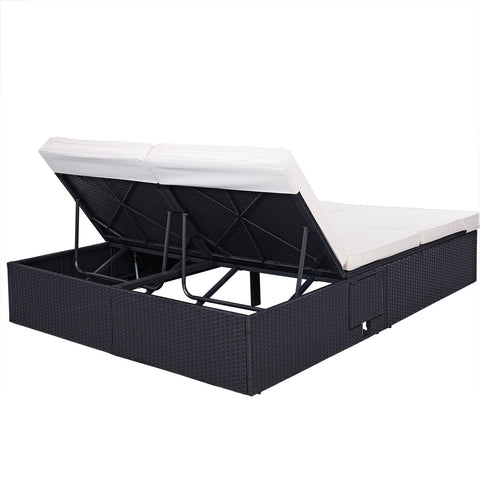 Rootz Liege - Garten - Terrasse - Gartenmöbel - Modern - Poly Rattan - 196 x 160 x 33 cm