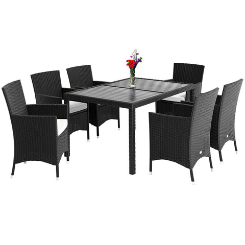 Rootz Sitzgruppe - Garten - Terrasse - Sitzgruppe - Polyrattan - 13-teilig - Schwarz