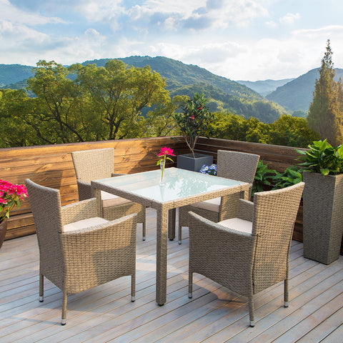 Rootz Sitzgruppe - Garten - Terrasse - Sitzgruppe - Polyrattan - 9-tlg