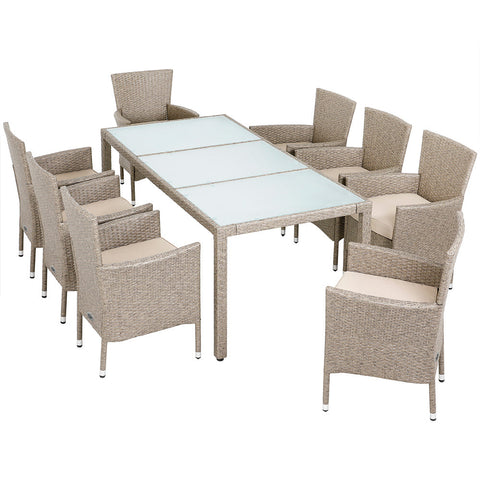 Rootz Sitzgruppe - Garten - Terrasse - Sitzgruppe - Polyrattan - 17-teilig - Gartenmöbel-Set