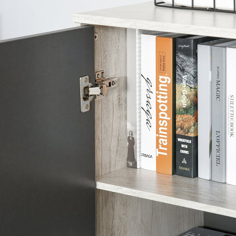 Rootz Bookcase - Filing Cabinet - Standing Cabinet - MDF - Dark Gray - 80 x 40 x 120 cm