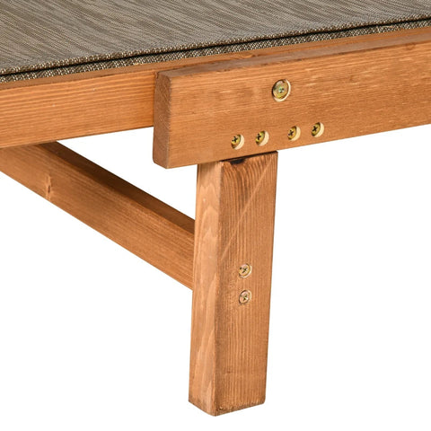 Rootz Outdoor Garden Lounger - Sun Lounger - Solid Wood - Weather Resistant - Brown + Gray - 194cm x 70cm x 32cm