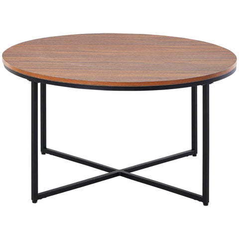 Rootz Salontafel - Industriële stijl - Houteffect - Metalen Poten - Spaanplaat - Bruin