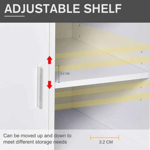 Rootz Printer Stand - Printer Table - Office Trolley - Cabinet Stand - White - 60 cm x 50 cm 65.5 cm