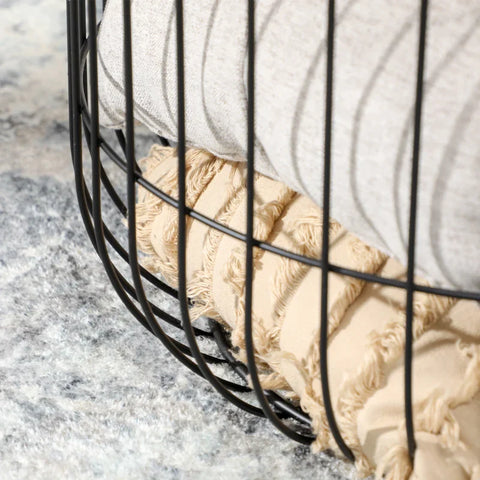 Rootz Set Of 2 Side Tables In Scandi Design - With Storage Space - Stackable - Comfortable Couch - Steel - Black - 40cm x 40cm x 40cm