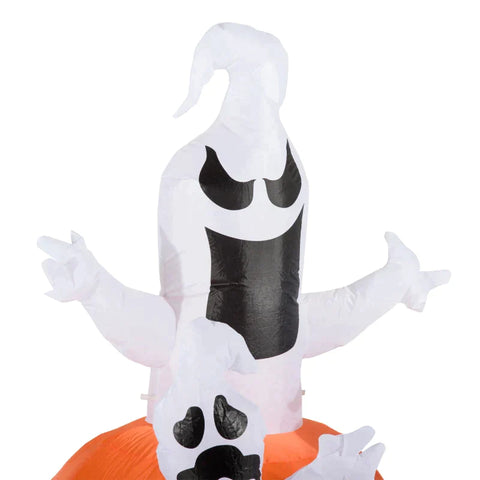 Rootz Inflatable Pumpkin Ghost - Halloween Ghost - Halloween Decoration - With LED Lighting - 120x120x180cm