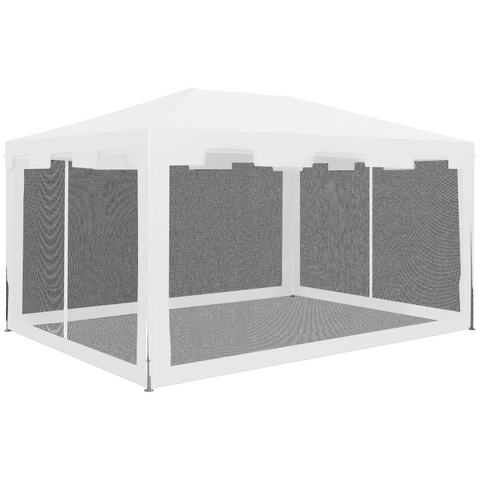 Rootz Gazebo - Party Tent - Garden Tent - Waterproof Gazebo - Canopy Tent - White/Black - 4 x 3 m