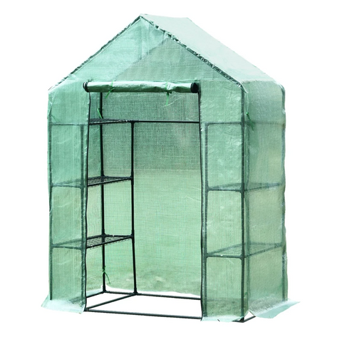 Rootz Greenhouse - Mini Greenhouse - 2 Shelves - Dark Green - 143 X 73 X 195 Cm