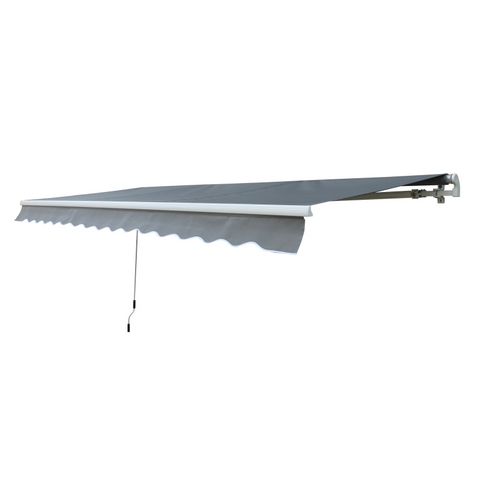 Rootz Awning - Articulated Arm Awning - Sun Canopy - Sun Protection - Sun Shade - Balcony - Garden - Gray - 2.95 X 2.5 M