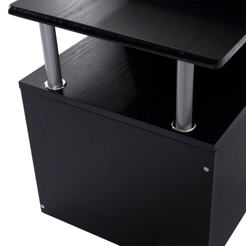 Rootz Computer Table - PC Table - Work Table - Office Table - Desk - Black