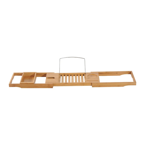 Rootz Bathtub Shelf - Bathtub Bridge - Bathtub Support - Bathtub Tray- Bathtub - Bamboo - Natural - (70-105) X 21.8 X 5 Cm