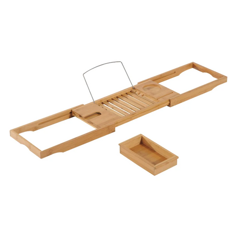 Rootz Bathtub Shelf - Bathtub Bridge - Bathtub Support - Bathtub Tray- Bathtub - Bamboo - Natural - (70-105) X 21.8 X 5 Cm