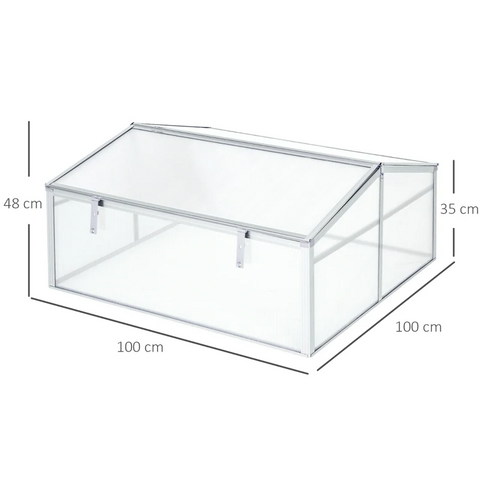 Rootz Aluminum Greenhouse - Greenhouse - Cold Frame - Grow House - Plant House - PC Board - Transparent - 100x100cm