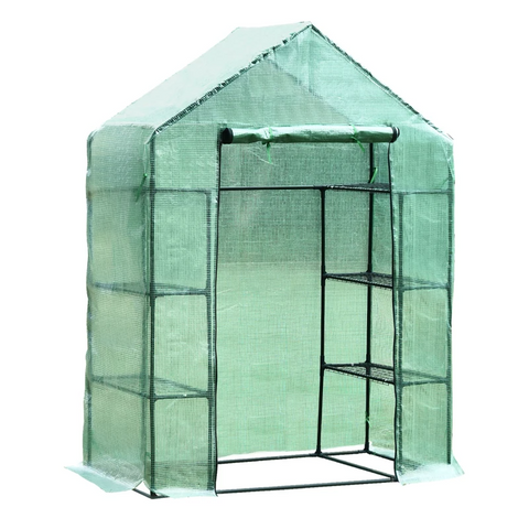 Rootz Greenhouse - Mini Greenhouse - 2 Shelves - Dark Green - 143 X 73 X 195 Cm
