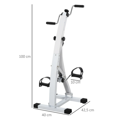Rootz Movement Trainer - Pedal Trainer - Exercise Bike Trainer - Home - Gym - Steel - White - 40 x 42.5 x 100cm