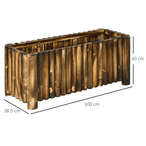 Rootz Raised Bed - Raised Flower Bed - Plant Bed - Flower Bed - Flower Box -  Fir Wood - 100x40x40 cm