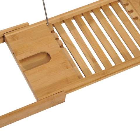 Rootz Bathtub Shelf - Bathtub Bridge - Bathtub Support - Bathtub Tray- Bathtub - Bamboo - Natural - (70-105) X 21.8 X 5 Cm