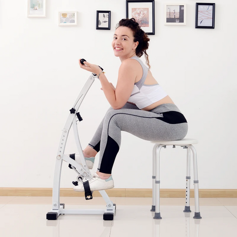 Rootz Movement Trainer - Pedal Trainer - Exercise Bike Trainer - Home - Gym - Steel - White - 40 x 42.5 x 100cm