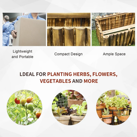 Rootz Raised Bed - Raised Flower Bed - Plant Bed - Flower Bed - Flower Box -  Fir Wood - 100x40x40 cm