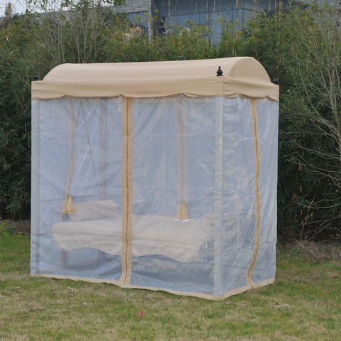 Rootz Hollywood Swing - Garden Swing - Swing Bench - Garden Lounger - 3-seater - Metal - Beige/white