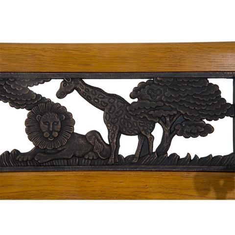 Rootz Garden Bench - Park Bench - Wooden Bench - Garden Furniture - Metal - Brown