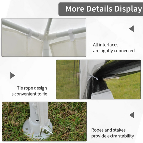 Rootz Gazebo - Party Tent - Garden Tent - Waterproof Gazebo - Canopy Tent - White/Black - 4 x 3 m