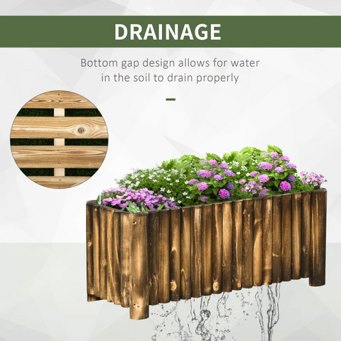 Rootz Raised Bed - Raised Flower Bed - Plant Bed - Flower Bed - Flower Box -  Fir Wood - 100x40x40 cm