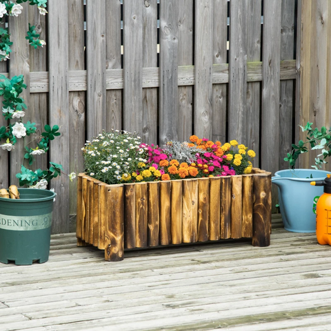 Rootz Raised Bed - Raised Flower Bed - Plant Bed - Flower Bed - Flower Box -  Fir Wood - 78x35x30 Cm