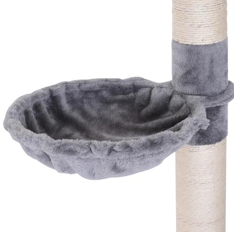 Rootz Cat Tree - Scratching Post - Cat Scratching Post - Cat Climbing Tree - Climbing Tree Tower - Cat Tower - High Height Adjustable - Gray - 40 x 34 x 230-260 cm