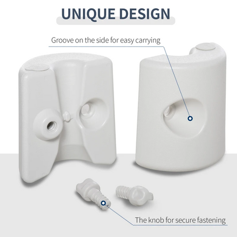 Rootz Gazebo Weights - Tent Weight Base - Plastic Anchor Weights - Water/sand - White - ∅24xH25cm