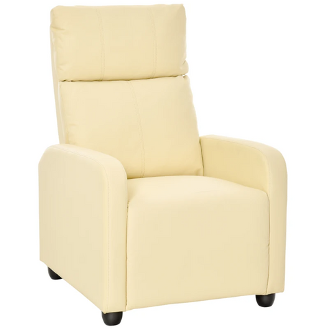 Rootz Relaxation Chair - Tv Chair - Armchair - Reclining Function - Leather - Cream