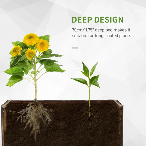 Rootz Raised Bed - Raised Flower Bed - Plant Bed - Flower Bed - Flower Box -  Fir Wood - 100x40x40 cm