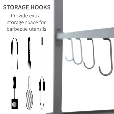 Rootz Grill Pavilion - BBQ Pavilion - Grill Arbor - Flame Protection Roof - Industrial - Beige/Black - 215x150x172/220 cm