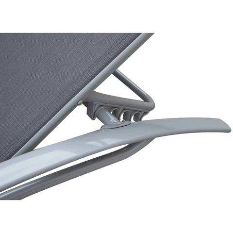 Rootz Sun Lounger - Garden Lounger - Garden Chair - Deck Chair - Aluminum - Adjustable - Gray - 170 X 64 X 82 Cm