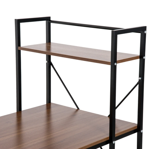 Rootz Computer Workstation - Computer Table - Work Table - Office Table - Desk With Shelf - Black - 120x64x121cm