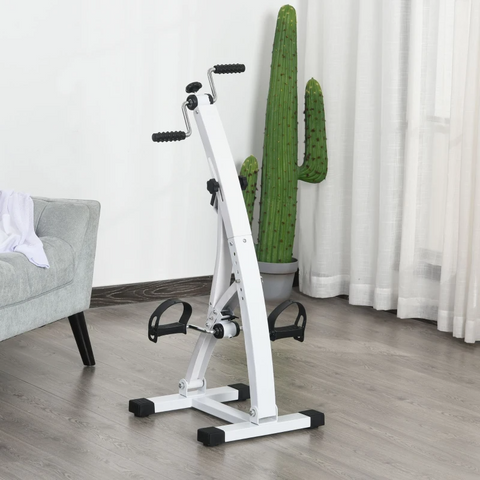 Rootz Movement Trainer - Pedal Trainer - Exercise Bike Trainer - Home - Gym - Steel - White - 40 x 42.5 x 100cm
