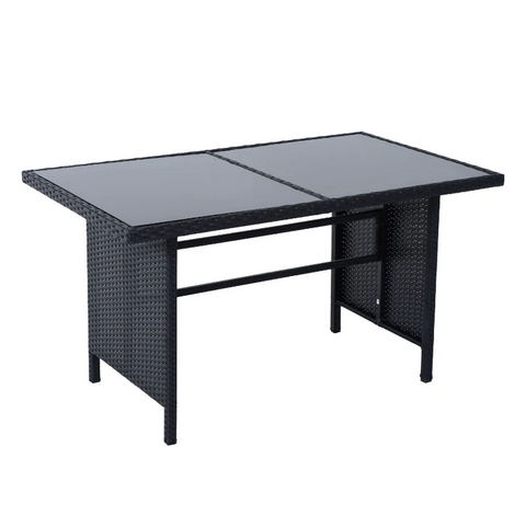 Rootz Sofa Set - Double Sofa - Corner Sofa - Garden Furniture Set - 18-piece - Stools - Black/ White - 110.5cm X 62cm X 82cm